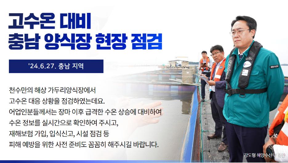 충남 서산 가두리 양식장 고수온 대응 현장점검(24.06.27.)